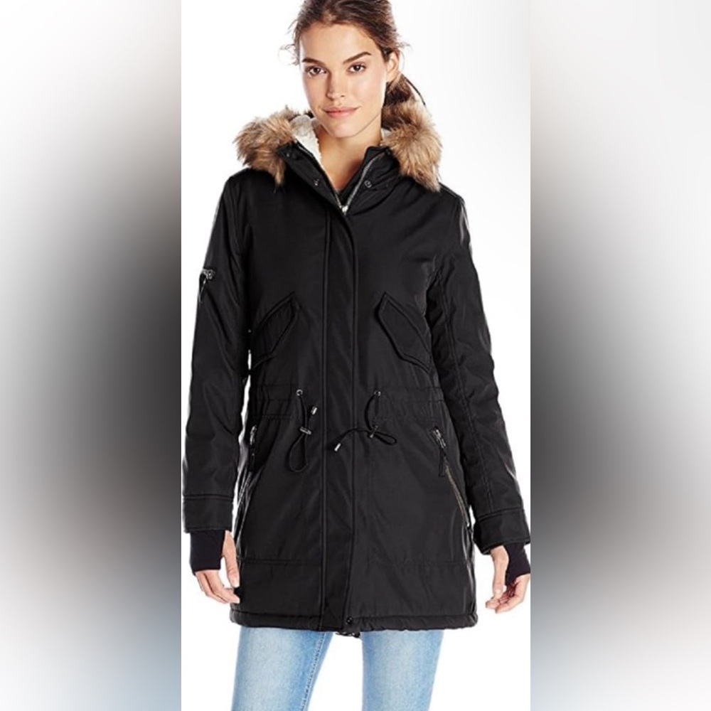 S13/NYC Army Sherpa Lined Parka with Faux Fur Hood